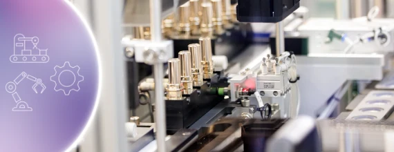 Cosmetic packaging machinery operating on the Cosmopack production line.